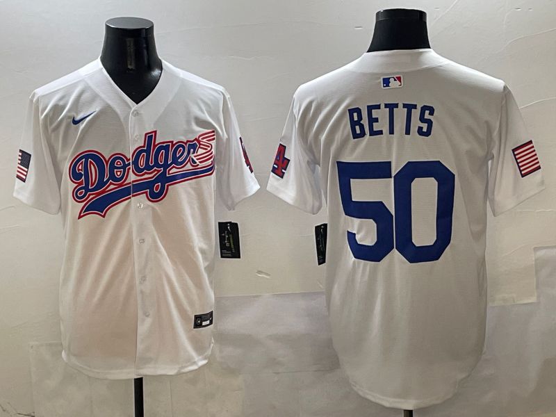 Men Los Angeles Dodgers #50 Betts White Second generation Joint Name Nike 2025 MLB Jersey style 1->los angeles dodgers->MLB Jersey